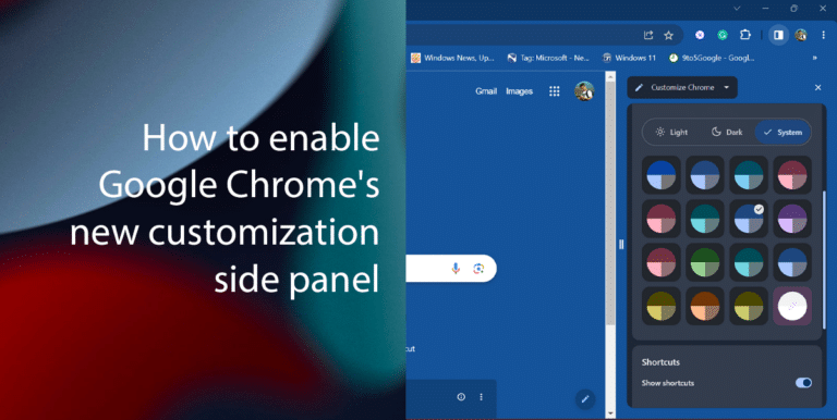 How to enable Google Chrome's new customization side panel featured