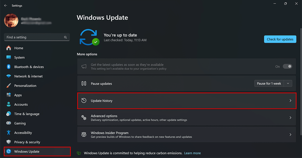 How to uninstall Windows 11 (KB5030310) update 1