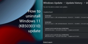 How to uninstall Windows 11 (KB5030310) update featured
