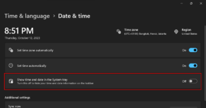 Easiest way to hide date and time from Taskbar in Windows 11