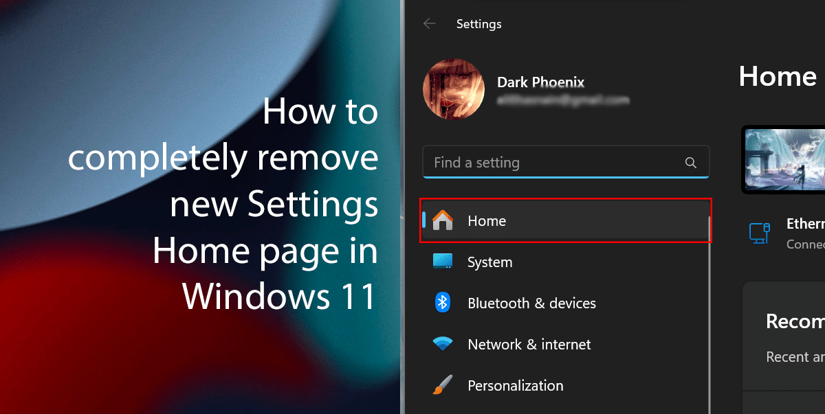 How to completely remove new Settings Home page in Windows 11 featured
