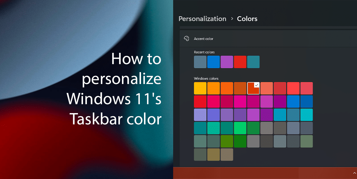 How to personalize Windows 11's Taskbar color featured
