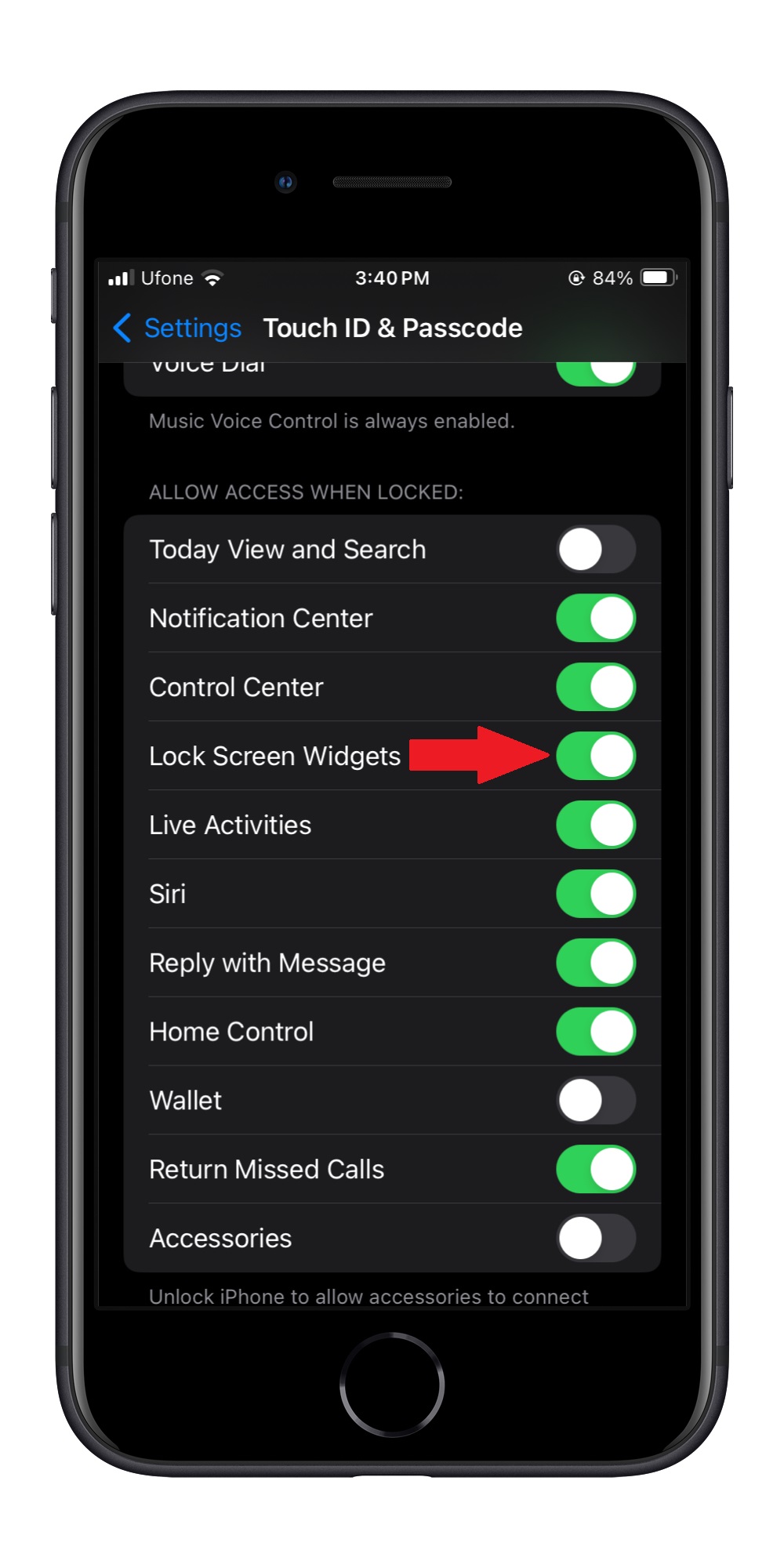 Lock Screen widgets not visible on locked iPhone