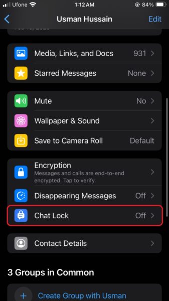 How to lock individual WhatsApp chats on iPhone