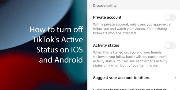 Turn off TikTok's Active Status