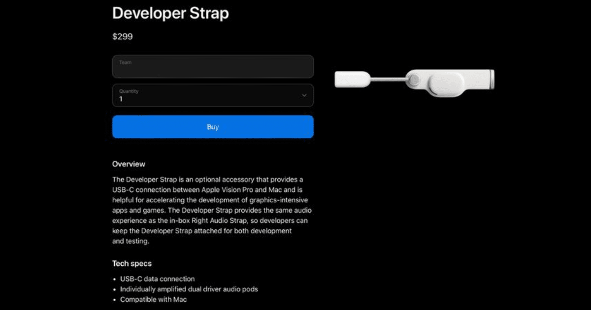 developer strap vision pro