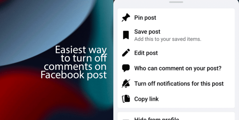 turn off comments on Facebook post