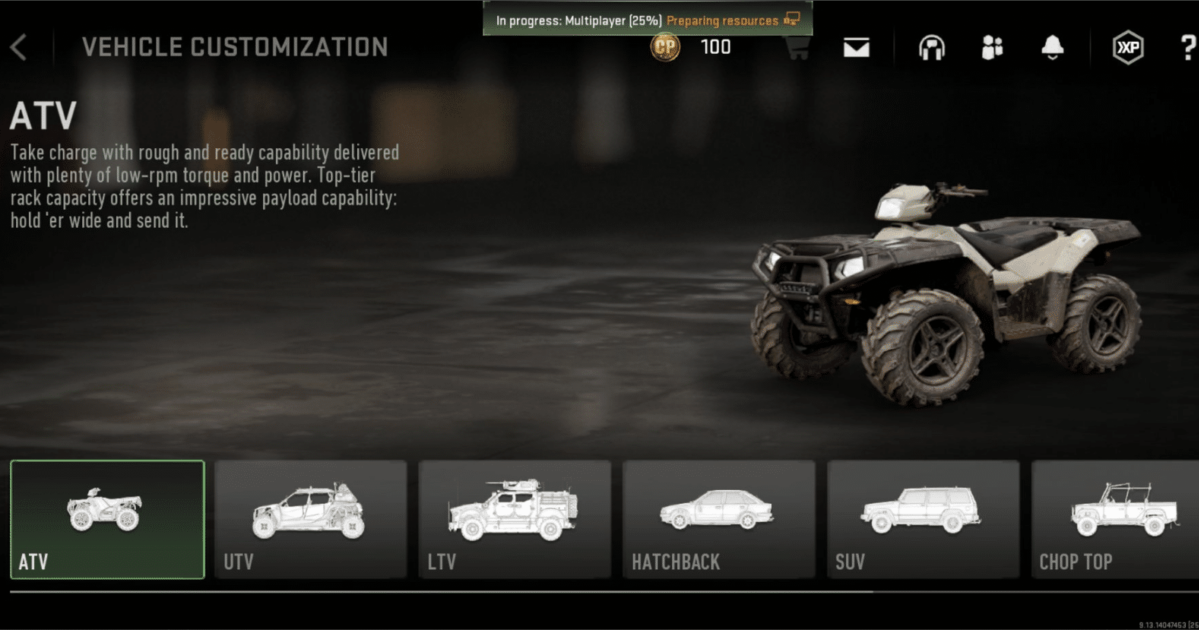 Warzone Mobile Vehicles