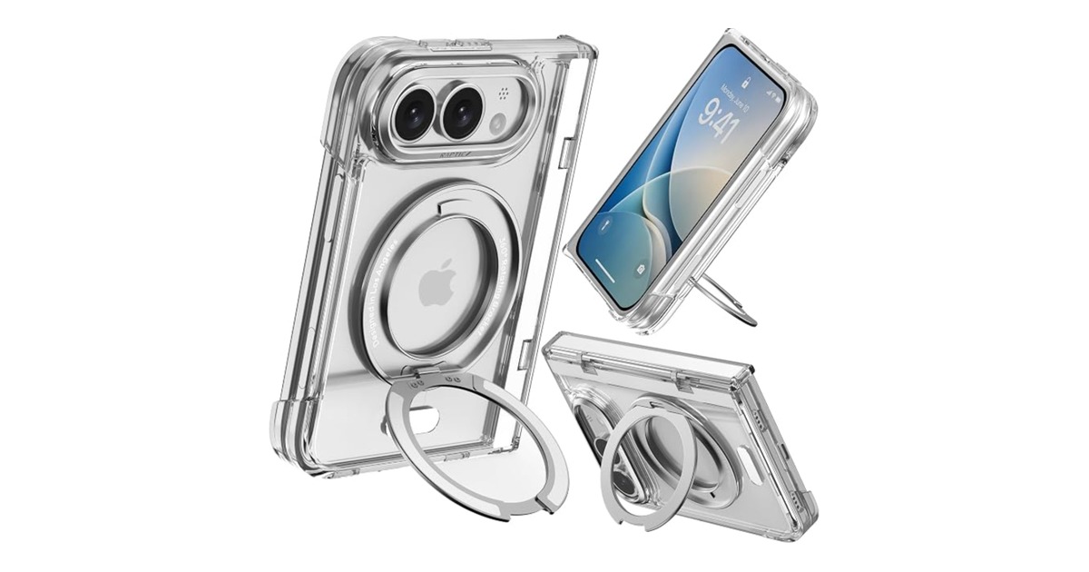 RAPTIC crystal clear magnetic stand case for iPhone Duo