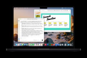 Keynote assistant running on a MacBook Pro