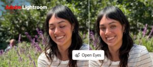 Adobe Lightroom Open Eyes tool on mobile