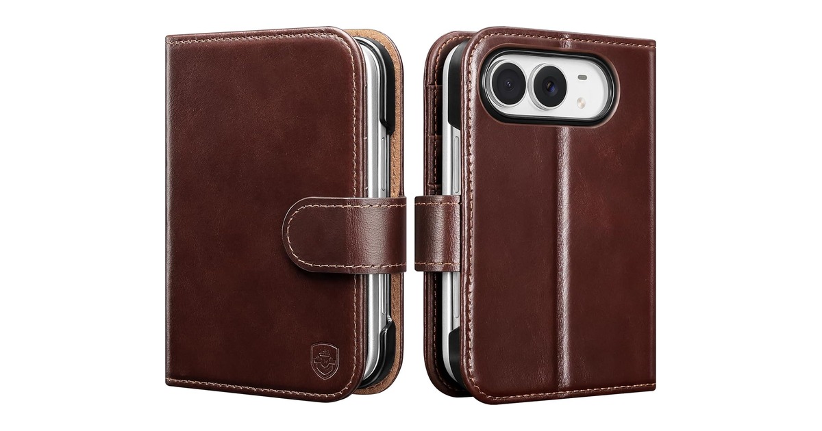 BoxCastle genuine leather folio wallet case for iPhone Duo