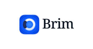 Brim browser app icon and wordmark for iPhone Duo