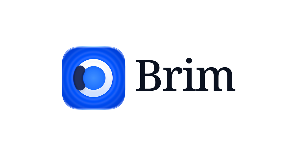 Brim browser app icon and wordmark for iPhone Duo