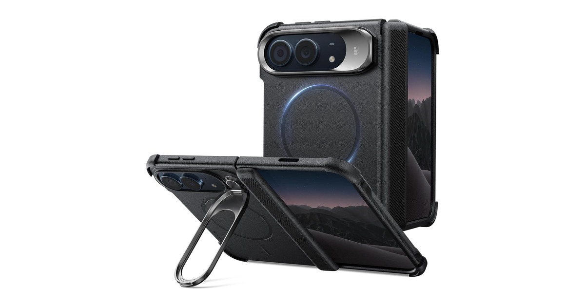 ESR Cyber Tough case with Flex Stand for iPhone Duo in Black