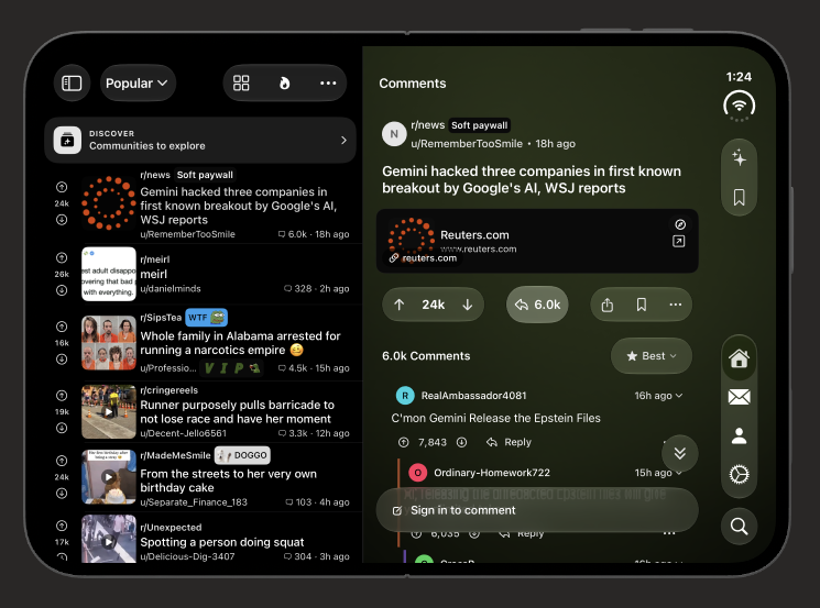 iPhone Duo Lander Reddit App