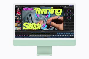 Video project in Final Cut Pro on a green iMac with M6