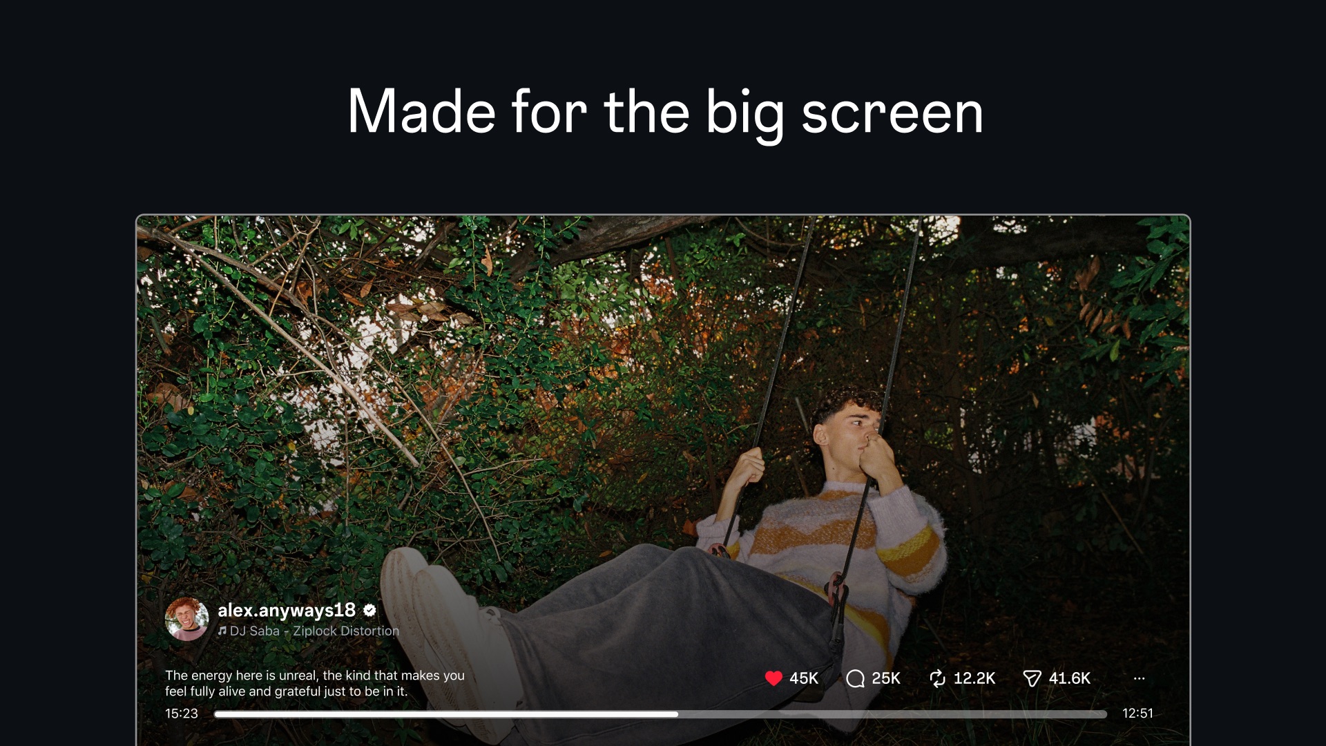 Instagram app on Apple TV, third screenshot from the App Store listing