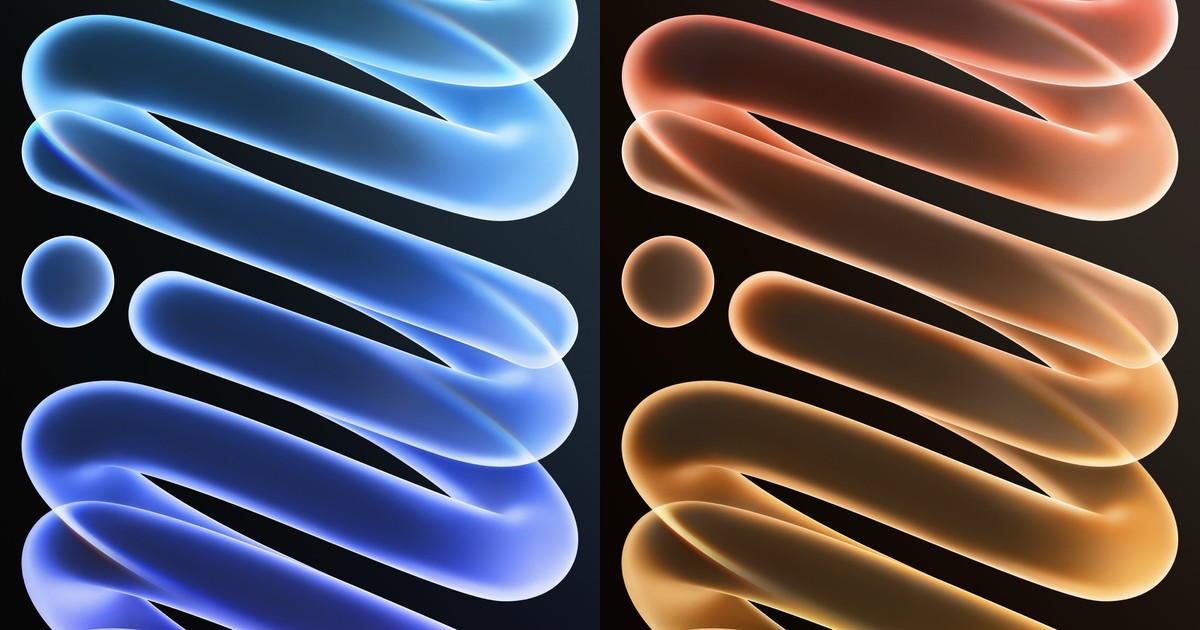 Cobalt and Ember wallpapers for the OLED iPad mini with A20 Pro