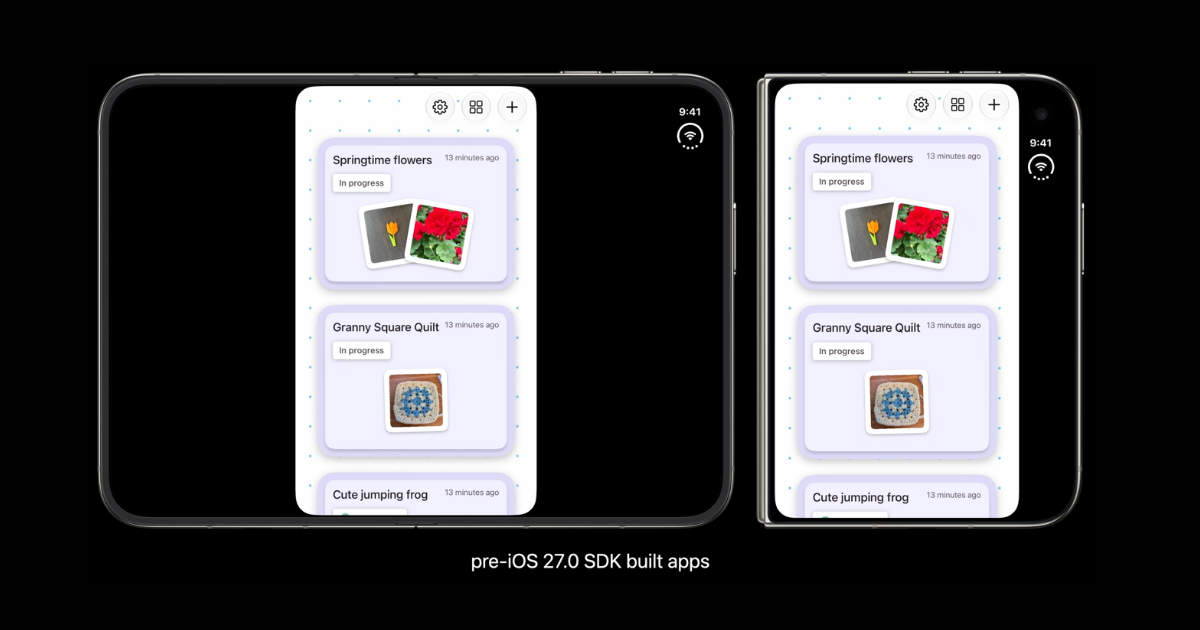 iPhone Duo with black bars around an app built for an older version of iOS