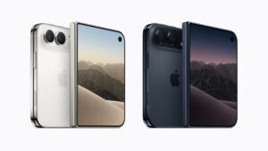 iPhone Duo in star white and night sky shown front and back