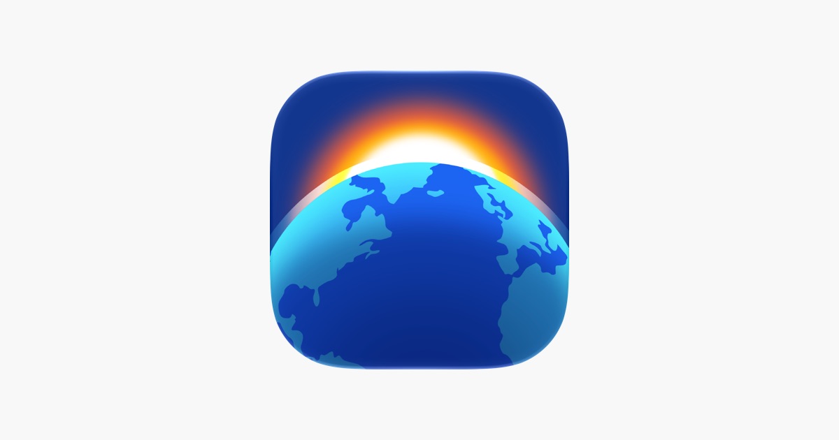 Living Earth clock and weather globe app for iPhone Duo