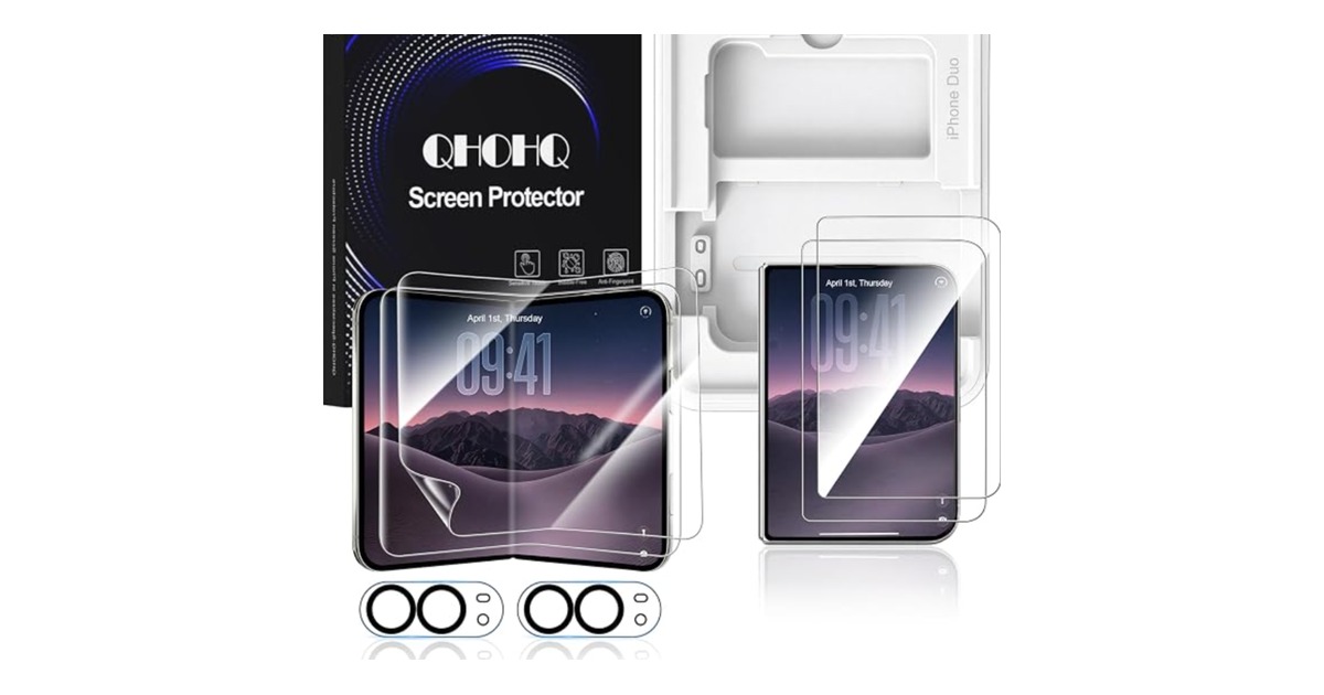 QHOHQ inner and outer screen protector kit for iPhone Duo