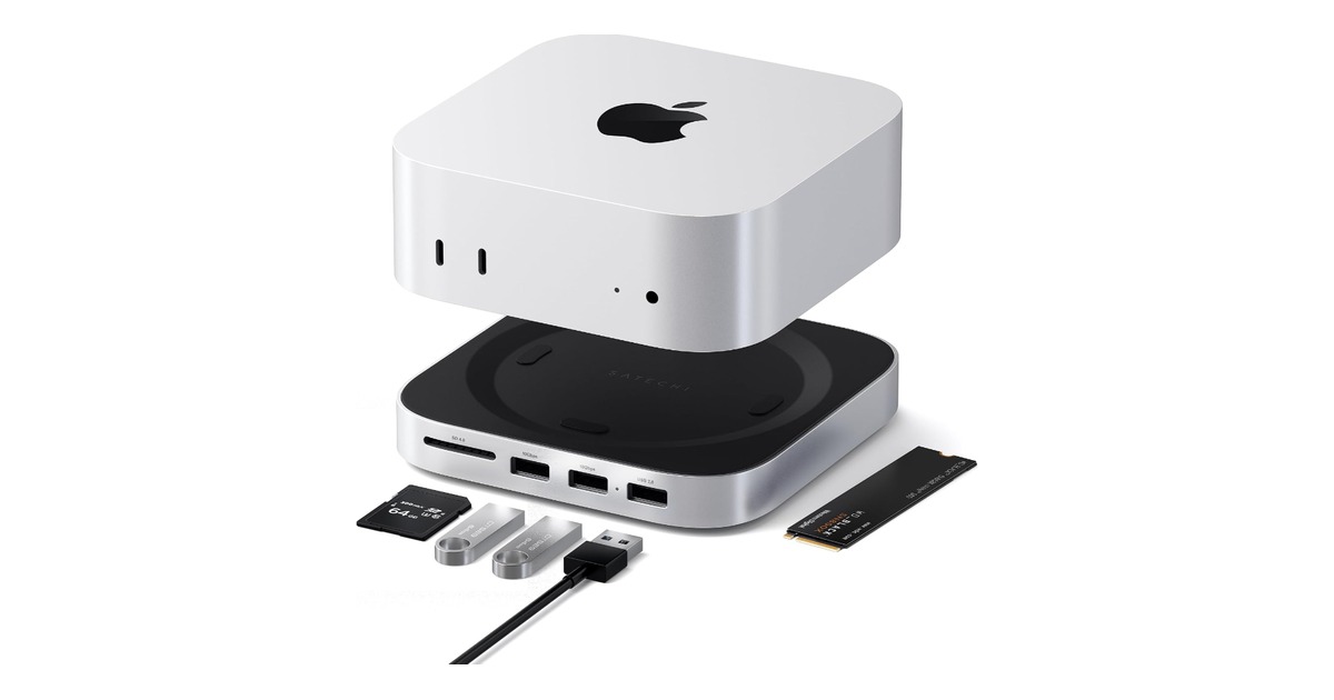 Satechi Mac mini hub and stand for the M6 Mac mini