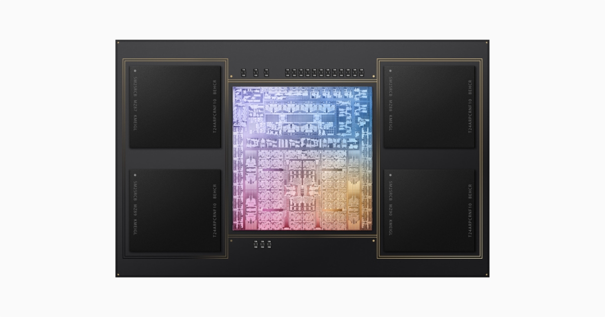Apple silicon chip with unified memory illustration