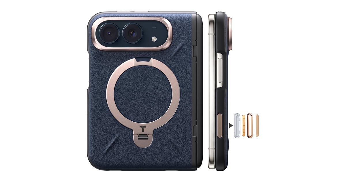 TORRAS Q3 VegSkin leather finish case for iPhone Duo in Night Sky Blue