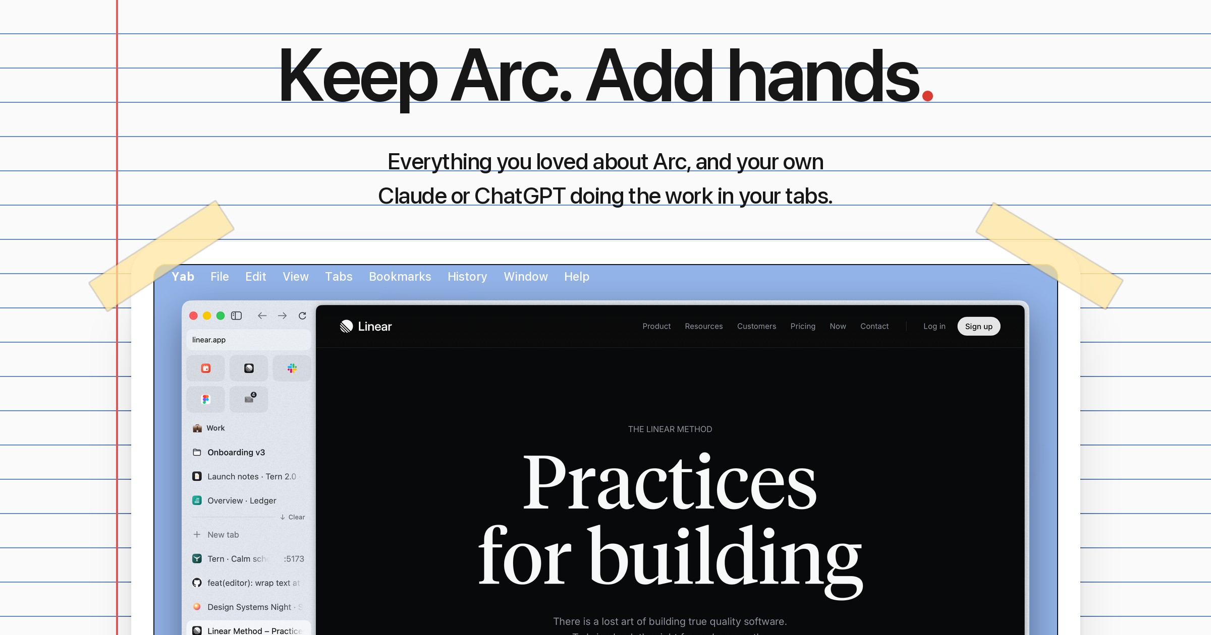 Yab, Yet Another Browser, a free Mac browser with AI